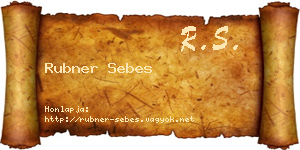 Rubner Sebes névjegykártya